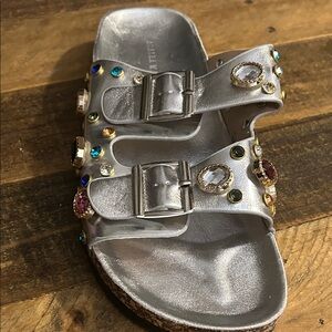 Silver Embellished Sandals